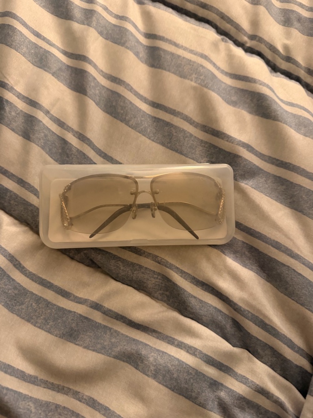 Gold Frame Sunglasses with Light Brown Lenses